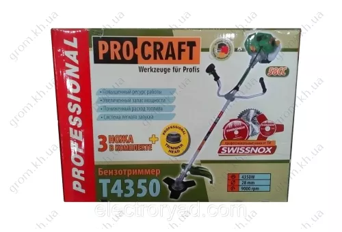 Фото 1- Бензокоси Procraft T4350 Professional