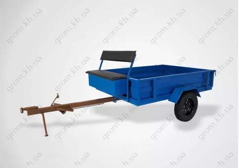 Фото 1- Прицеп для мотоблока с тормозами (самосвальный кузов)