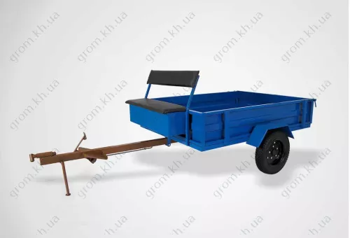 Фото 1- Причіп для мотоблока з гальмами (самосвальний кузов)