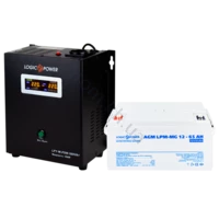 Комплект резервного питания для котла LogicPower ИБП W500VA + мультигелевая батарея 900W-1