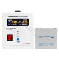 Комплект резервного живлення для котла LogicPower ДБЖ 500 + мультигелева батарея 590W