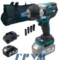 Аккумуляторный гайковерт PROFI-TEC DTW800BL POWERLine (1×PT2040MP (4.0 Ач), зарядное устройство)